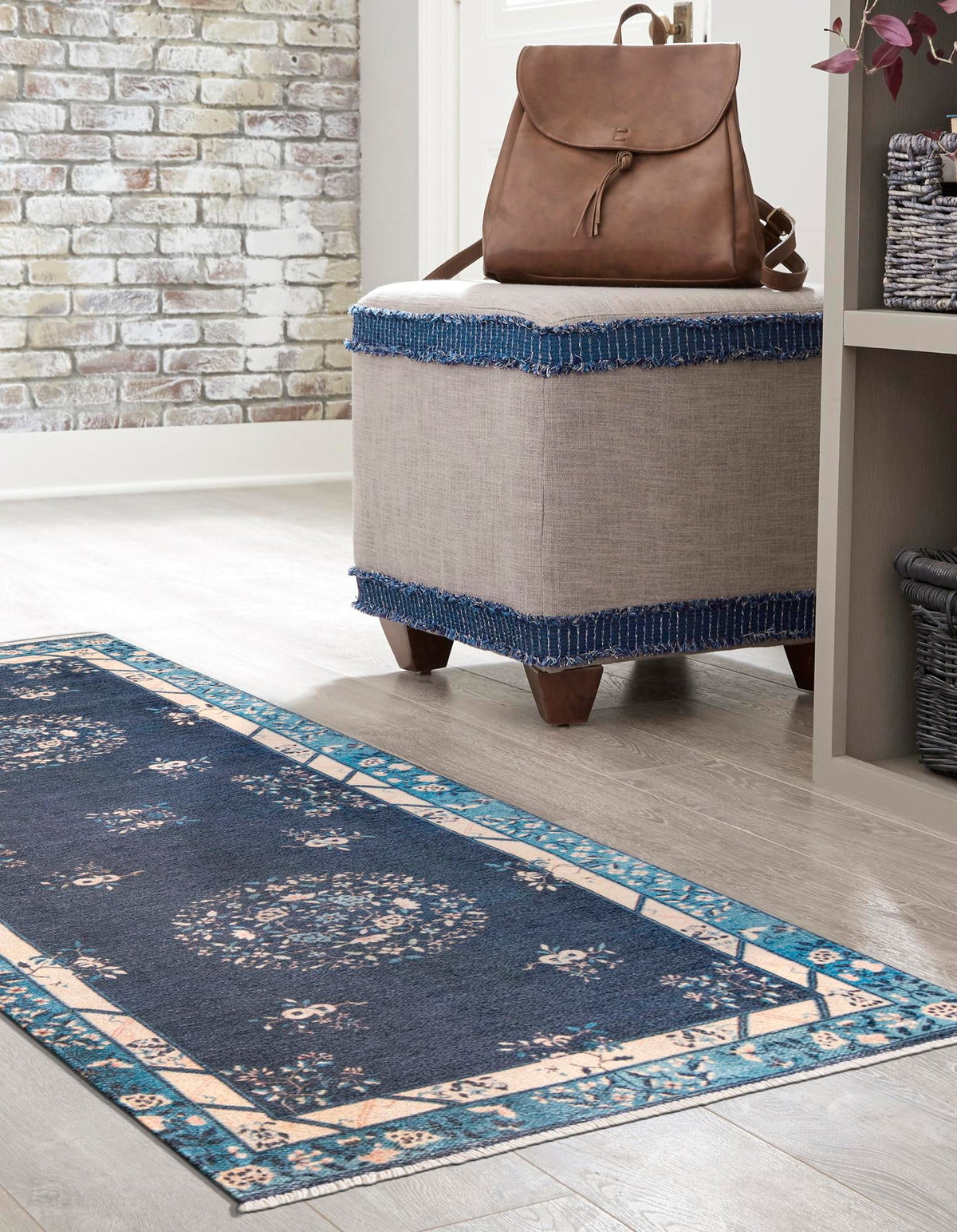 Bazaar Chic Collection Area Rug -  Ouarzazate Runner Navy Blue  lifestyle 26