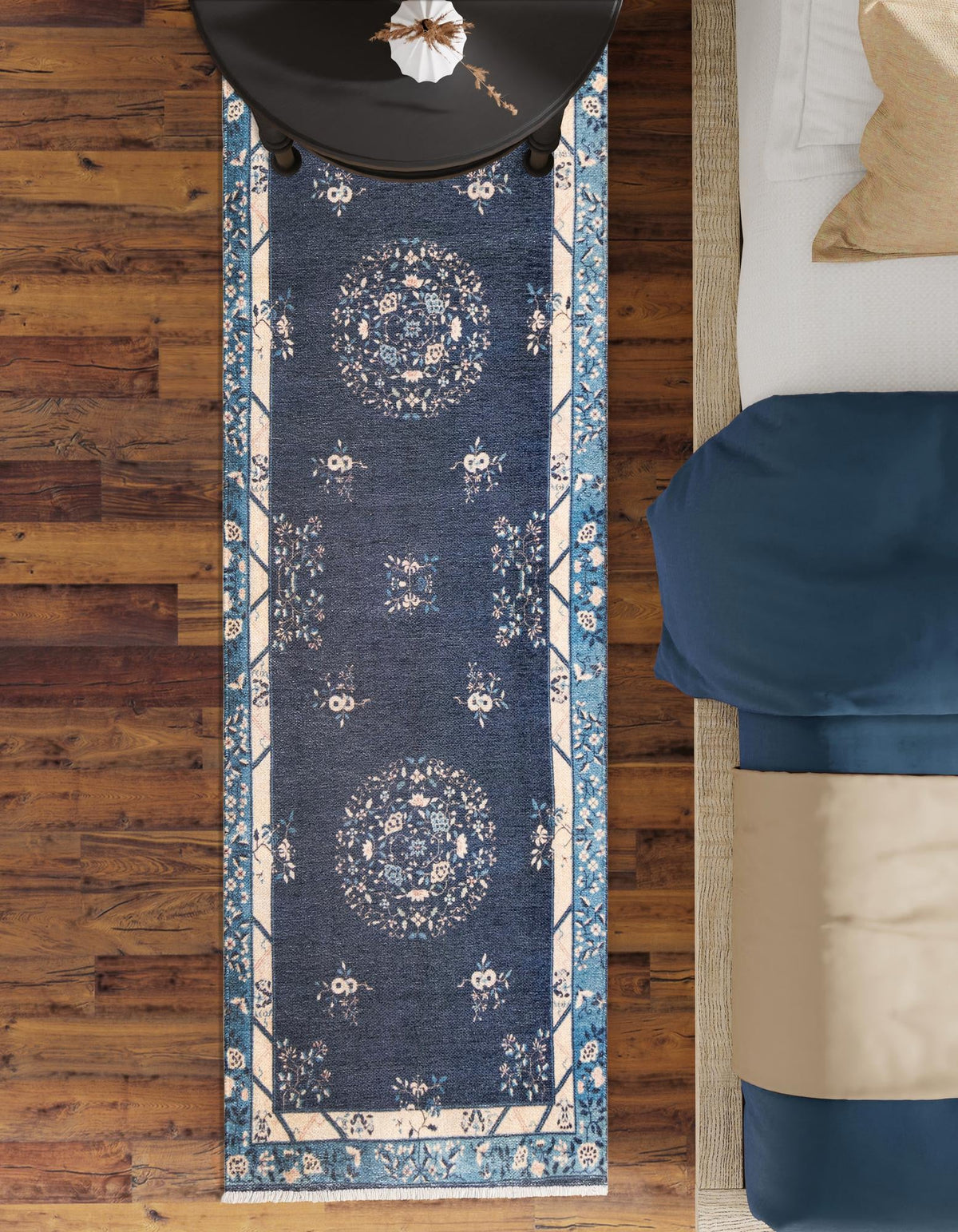 Bazaar Chic Collection Area Rug -  Ouarzazate Runner Navy Blue  lifestyle 58