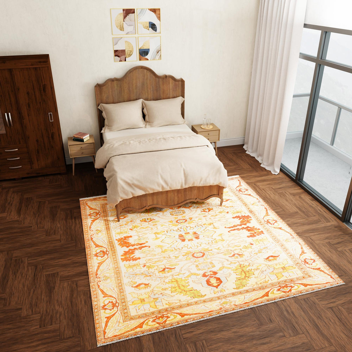 Bazaar Chic Collection Area Rug -  Tetouan Square Beige  lifestyle 63