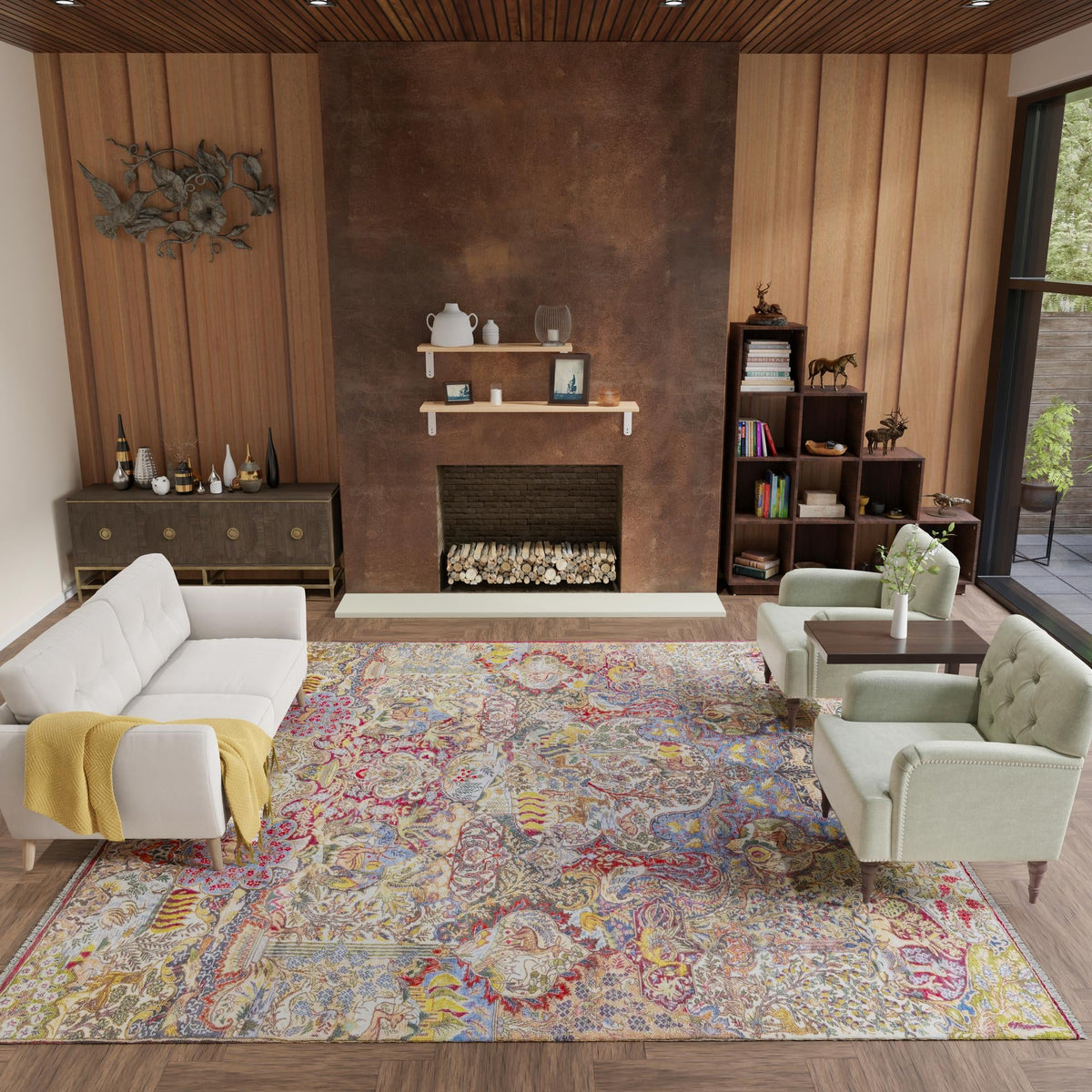 Bazaar Chic Collection Area Rug -  Safi Square Multi  lifestyle 66