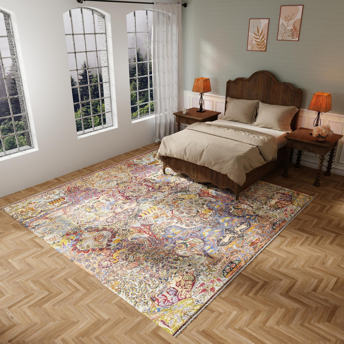 Bazaar Chic Collection Area Rug -  Safi Square Multi  lifestyle 67
