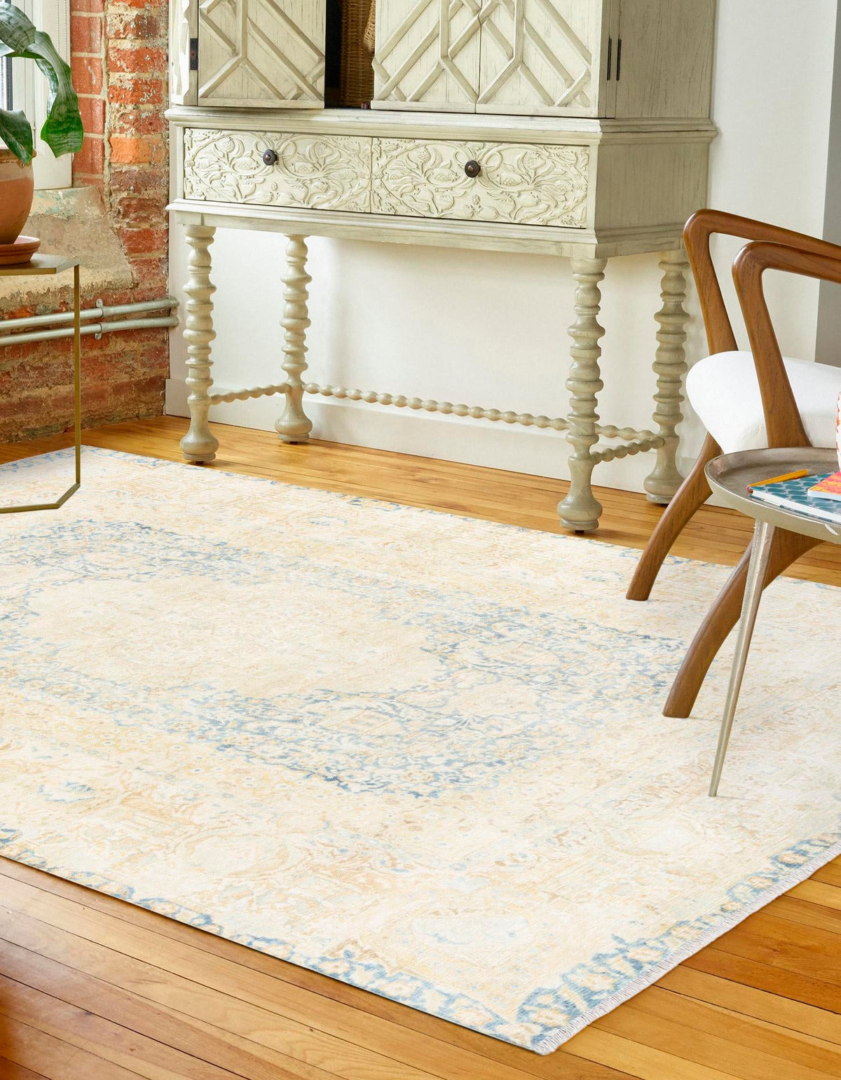 Bazaar Chic Collection Area Rug -  Kenitra Rectangle Blue and Ivory  lifestyle 4