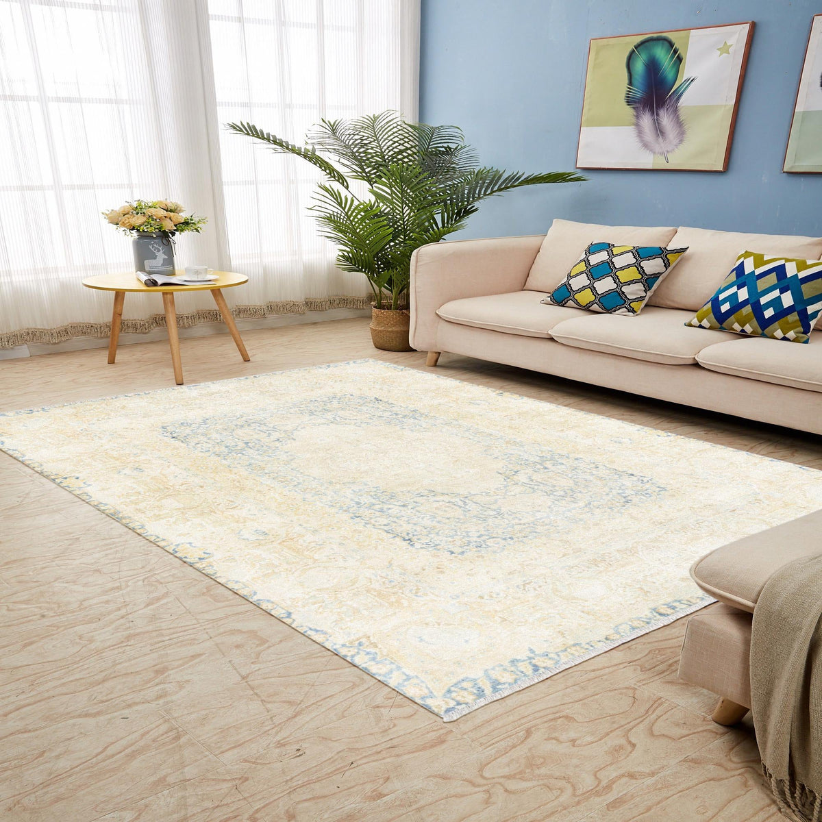 Bazaar Chic Collection Area Rug -  Kenitra Rectangle Blue and Ivory  lifestyle 16