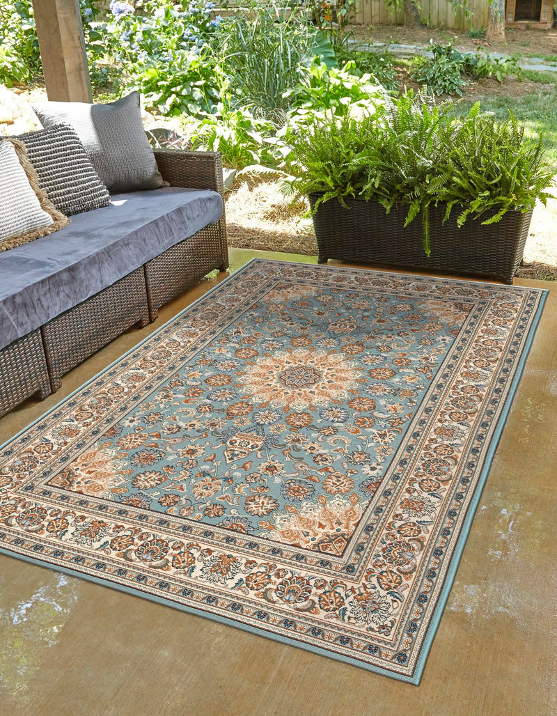 Patio Elegance Collection Area Rug -  Bower Rectangle Blue  lifestyle 5