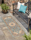 Patio Elegance Collection Area Rug -  Bower Runner Blue  lifestyle 57