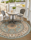 Patio Elegance Collection Area Rug -  Bower Round Blue  lifestyle 40