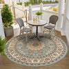 Patio Elegance Collection Area Rug -  Bower Round Blue  lifestyle 126