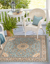 Patio Elegance Collection Area Rug -  Bower Square Blue  lifestyle 58