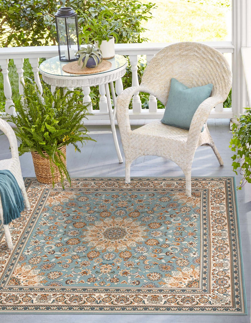 Patio Elegance Collection Area Rug -  Bower Square Blue  lifestyle 58