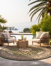 Patio Elegance Collection Area Rug -  Bower Round Green  lifestyle 53