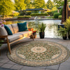 Patio Elegance Collection Area Rug -  Bower Round Green  lifestyle 132
