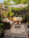Patio Elegance Collection Area Rug -  Bower Rectangle Ivory  lifestyle 4