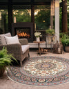 Patio Elegance Collection Area Rug -  Bower Round Ivory  lifestyle 60