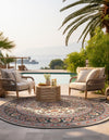 Patio Elegance Collection Area Rug -  Bower Round Ivory  lifestyle 72