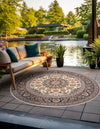 Patio Elegance Collection Area Rug -  Bower Round Ivory  lifestyle 77
