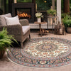 Patio Elegance Collection Area Rug -  Bower Round Ivory  lifestyle 117