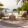 Patio Elegance Collection Area Rug -  Bower Round Ivory  lifestyle 129