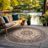 Patio Elegance Collection Area Rug -  Bower Round Ivory  lifestyle 134