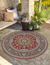 Patio Elegance Collection Area Rug -  Bower Round Red  lifestyle 43