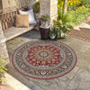 Patio Elegance Collection Area Rug -  Bower Round Red  lifestyle 129