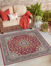 Patio Elegance Collection Area Rug -  Bower Square Red  lifestyle 42
