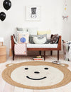Playful Threads Jute Collection Area Rug - Tanglewood Round White and Natural  lifestyle 71