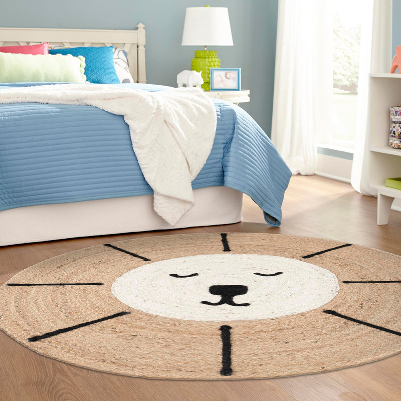 Playful Threads Jute Collection Area Rug - Tanglewood Round Natural and Ivory  lifestyle 103