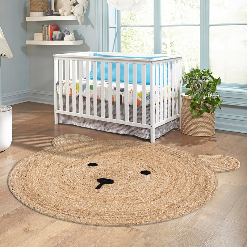 Playful Threads Jute Collection Area Rug - Tanglewood Round Natural  lifestyle 104
