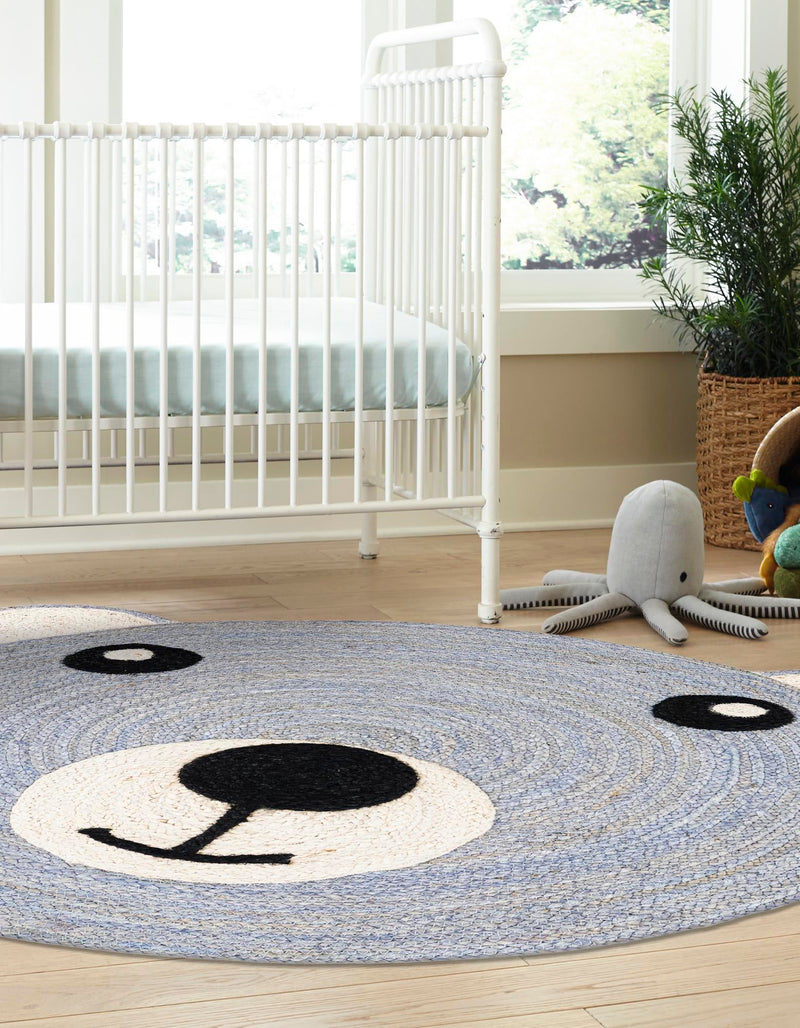 Playful Threads Jute Collection Area Rug - Tanglewood Round Gray  lifestyle 63