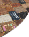 Havana Hide Patchwork Collection Area Rug - Cienfuegos Round Black and Brown  lifestyle 6