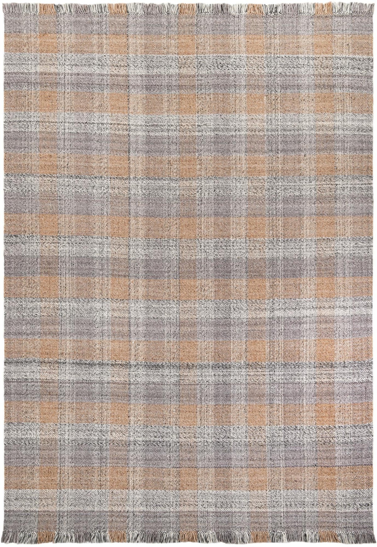 Sustainable Grid Indoor-Outdoor Oasis Collection Area Rug - Savannah Rectangle Desert Gray  lifestyle 4