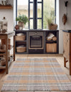 Sustainable Grid Indoor-Outdoor Oasis Collection Area Rug - Savannah Rectangle Desert Gray  lifestyle 19