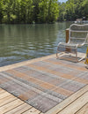 Sustainable Grid Indoor-Outdoor Oasis Collection Area Rug - Savannah Rectangle Desert Gray  lifestyle 31