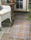 Sustainable Grid Indoor-Outdoor Oasis Collection Area Rug - Savannah Runner Desert Gray  lifestyle 75