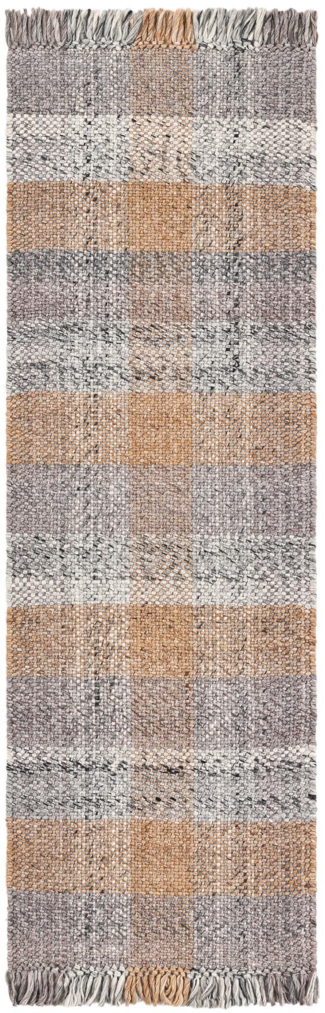 Sustainable Grid Indoor-Outdoor Oasis Collection Area Rug - Savannah Runner Desert Gray  lifestyle 72