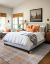 Sustainable Grid Indoor-Outdoor Oasis Collection Area Rug - Savannah Square Desert Gray  lifestyle 128