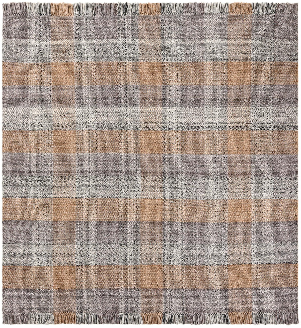 Sustainable Grid Indoor-Outdoor Oasis Collection Area Rug - Savannah Square Desert Gray  lifestyle 165