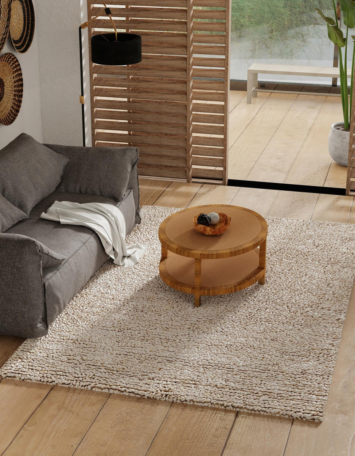Wellington Luxe Shag Collection Area Rug - Kapiti Rectangle Taupe  lifestyle 5