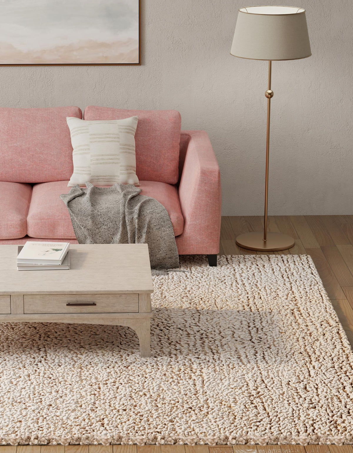 Wellington Luxe Shag Collection Area Rug - Kapiti Rectangle Taupe  lifestyle 8