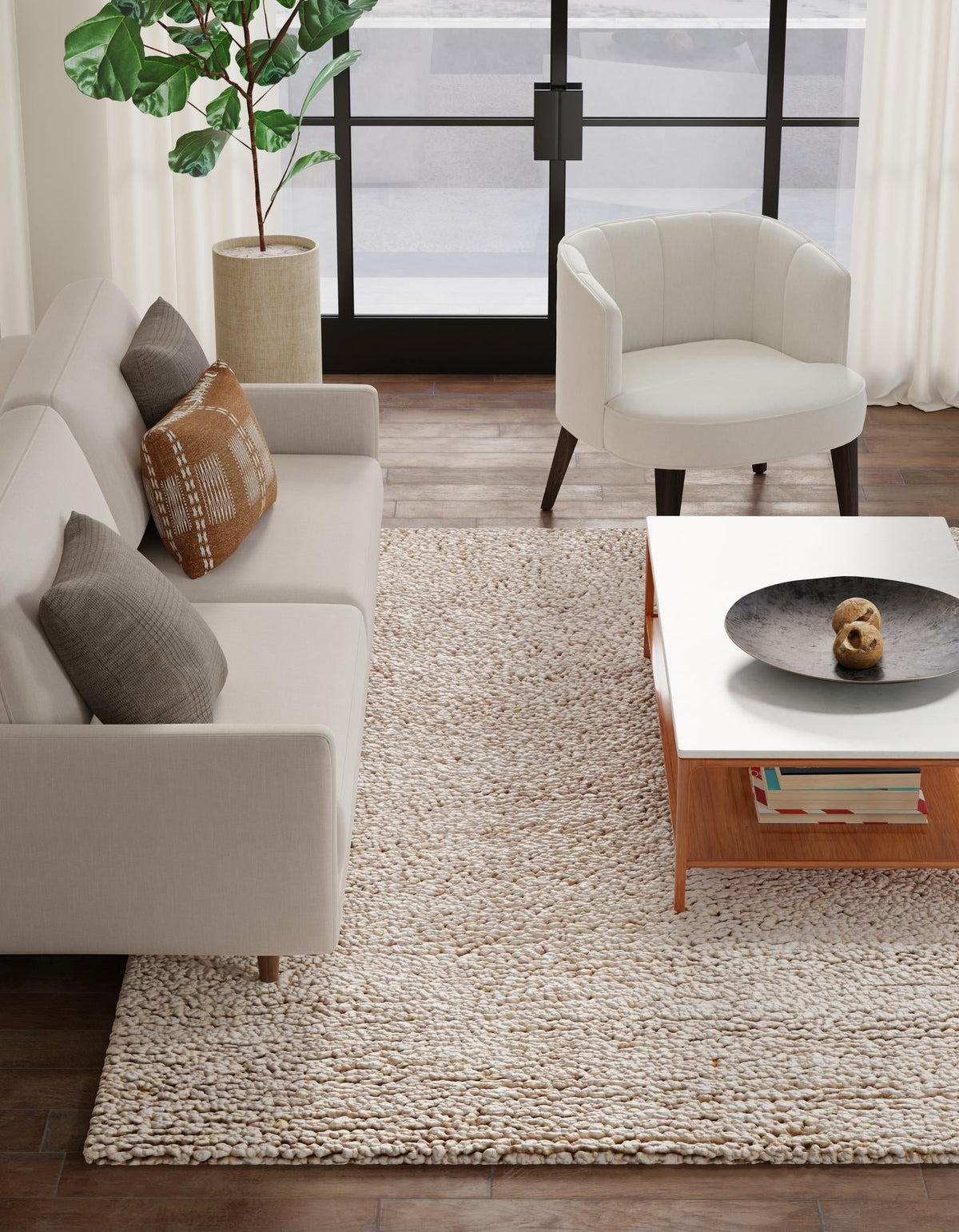 Wellington Luxe Shag Collection Area Rug - Kapiti Rectangle Taupe  lifestyle 11