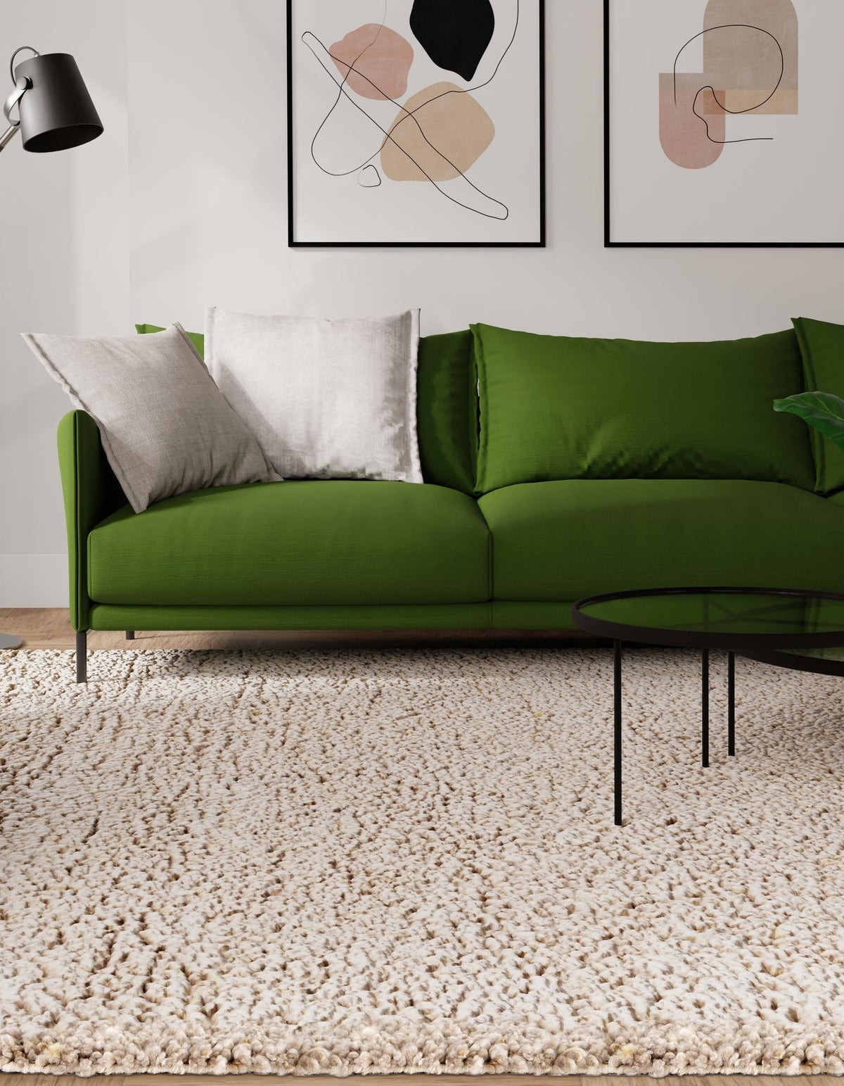 Wellington Luxe Shag Collection Area Rug - Kapiti Rectangle Taupe  lifestyle 14