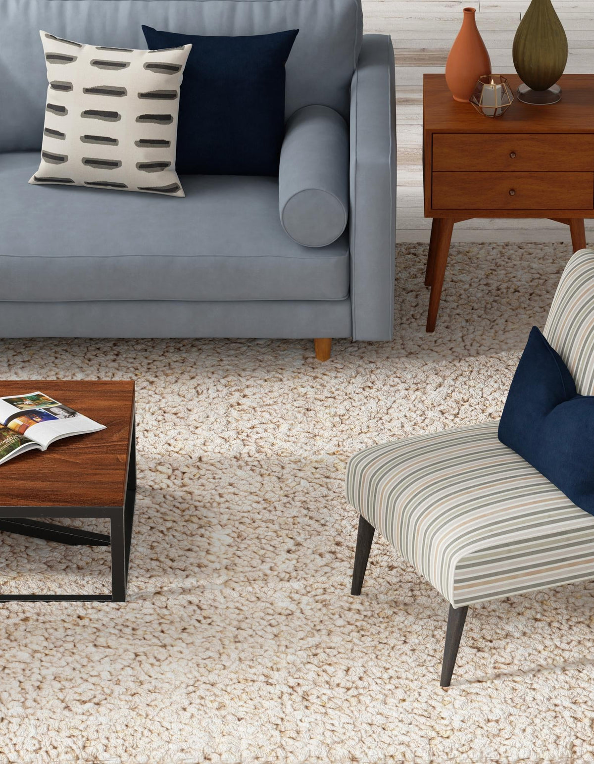 Wellington Luxe Shag Collection Area Rug - Kapiti Rectangle Taupe  lifestyle 16