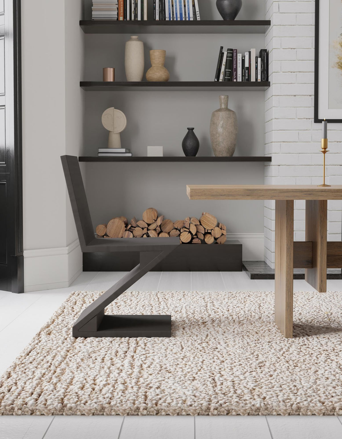 Wellington Luxe Shag Collection Area Rug - Kapiti Rectangle Taupe  lifestyle 17