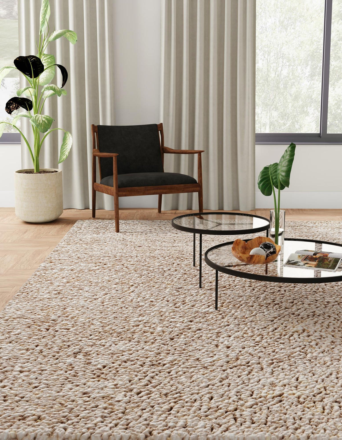 Wellington Luxe Shag Collection Area Rug - Kapiti Rectangle Taupe  lifestyle 18