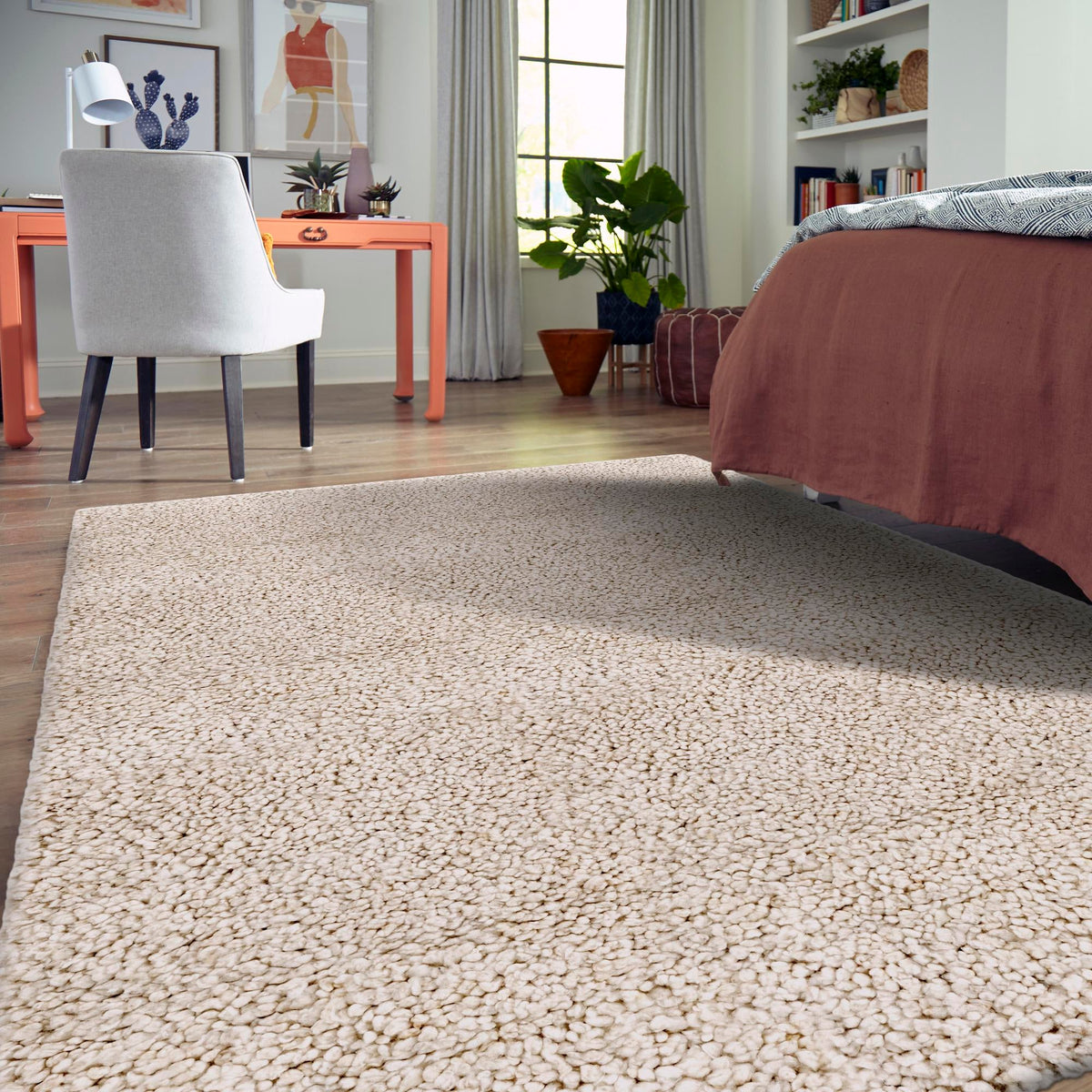 Wellington Luxe Shag Collection Area Rug - Kapiti Rectangle Taupe  lifestyle 44