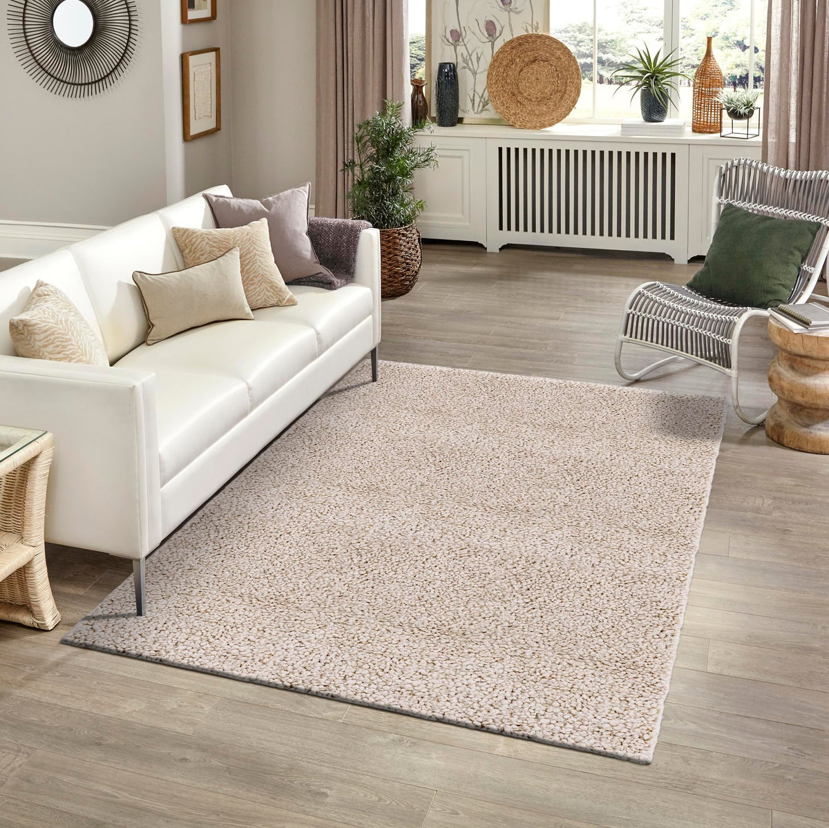 Wellington Luxe Shag Collection Area Rug - Kapiti Rectangle Taupe  lifestyle 45