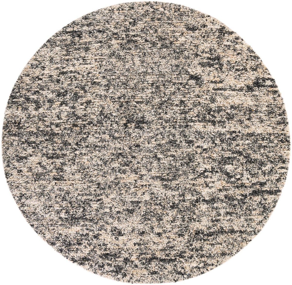 Wellington Luxe Shag Collection Area Rug - Kapiti Round Salt and Pepper  lifestyle 105