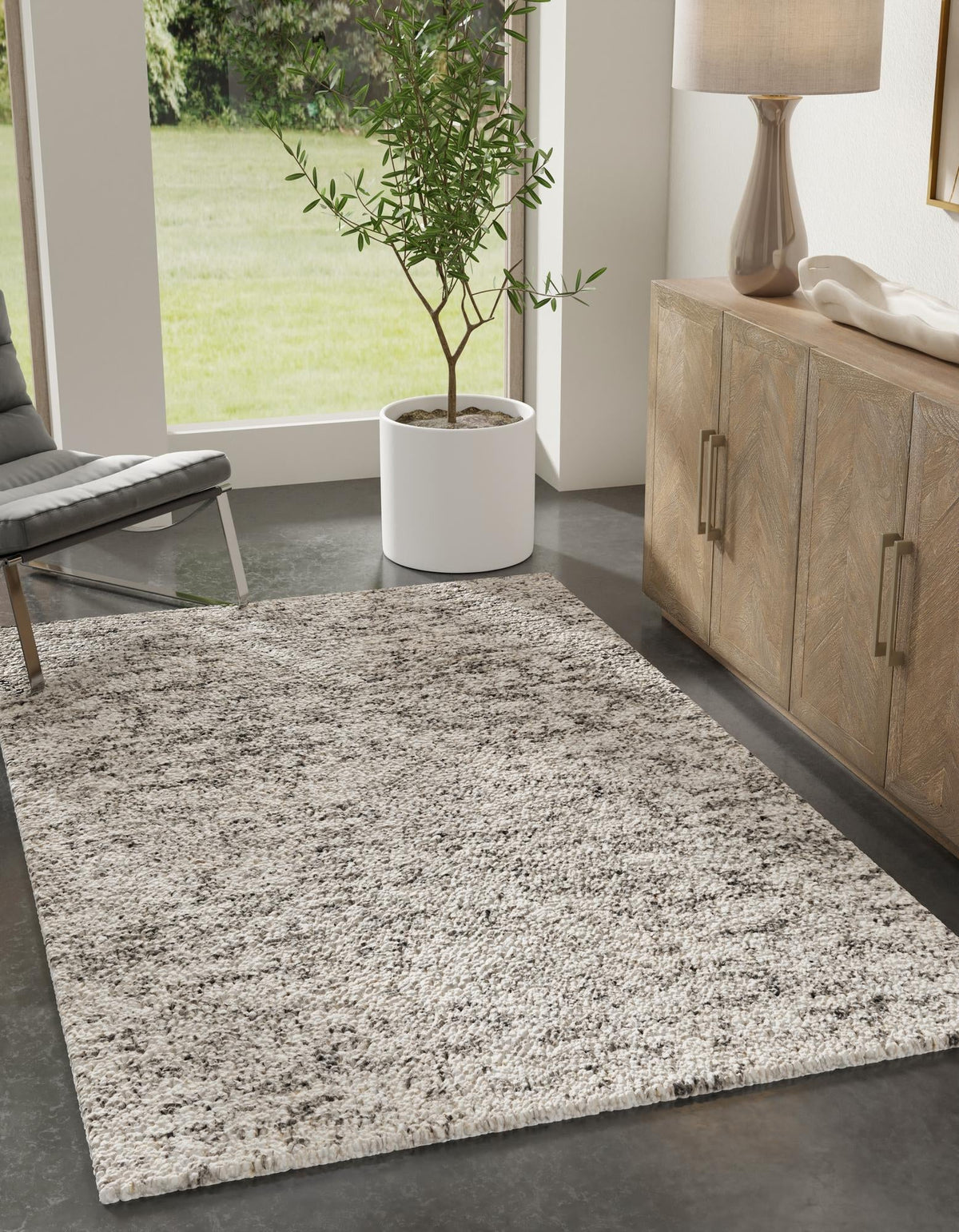 Wellington Luxe Shag Collection Area Rug - Kapiti Rectangle Salt and Pepper  lifestyle 4