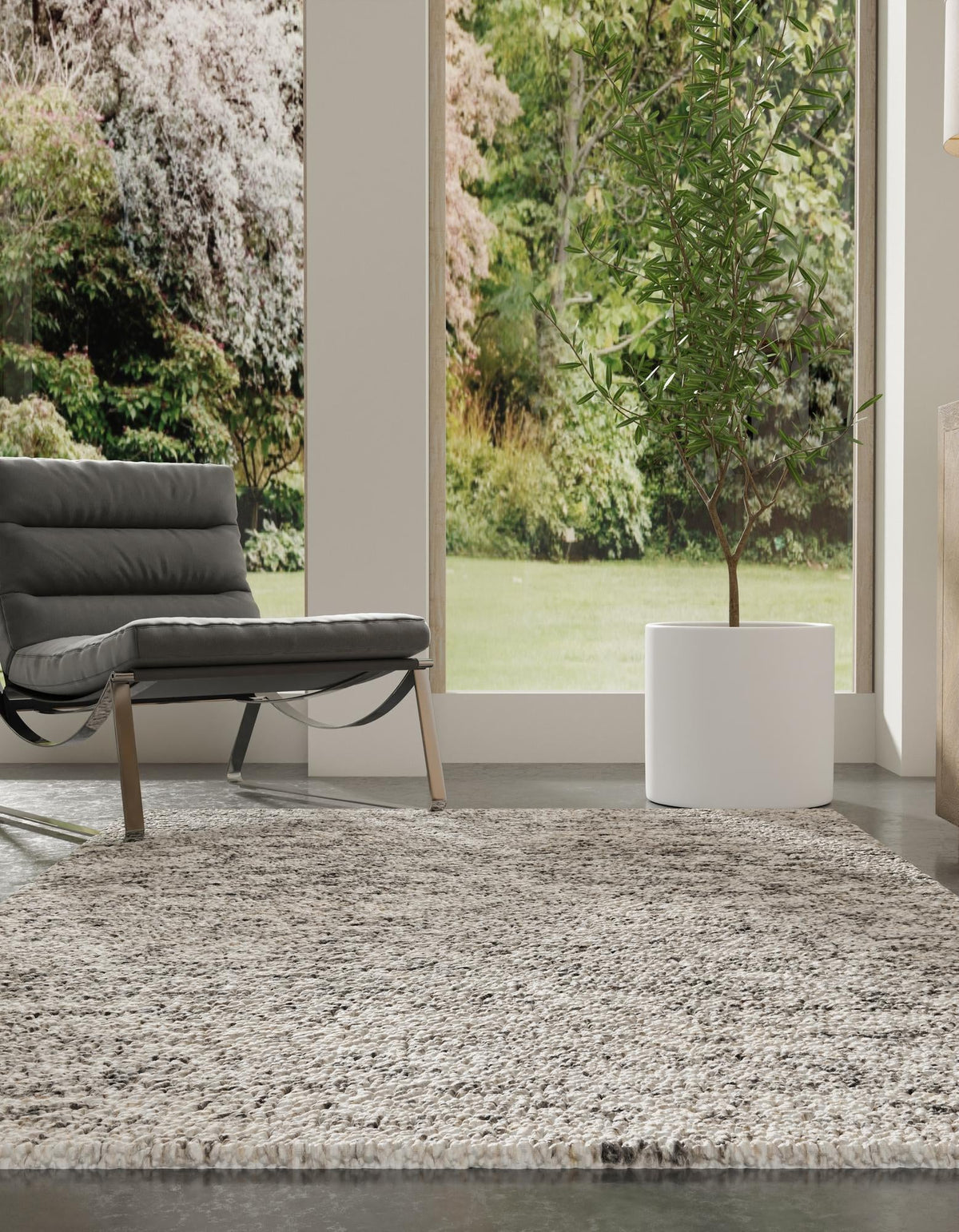 Wellington Luxe Shag Collection Area Rug - Kapiti Rectangle Salt and Pepper  lifestyle 6
