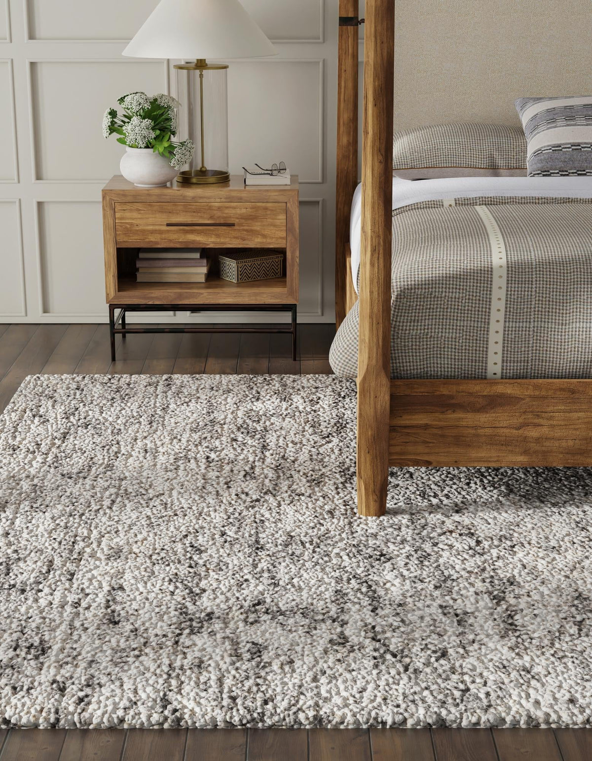 Wellington Luxe Shag Collection Area Rug - Kapiti Rectangle Salt and Pepper  lifestyle 8